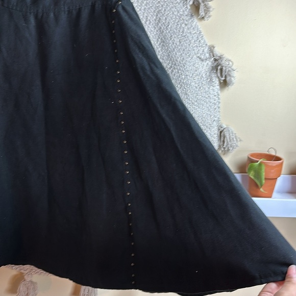 Black suede Lucky skirt with floral print - Picture 6 of 9